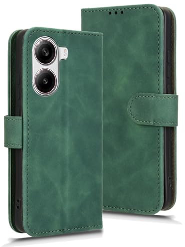 GOGME Libro de Cuero Funda para Xiaomi Poco X7 Pro 5G, Premium PU/TPU Flip Case Billetera Carcasa con Ranuras para Tarjetas y Soporte Plegable.Verde