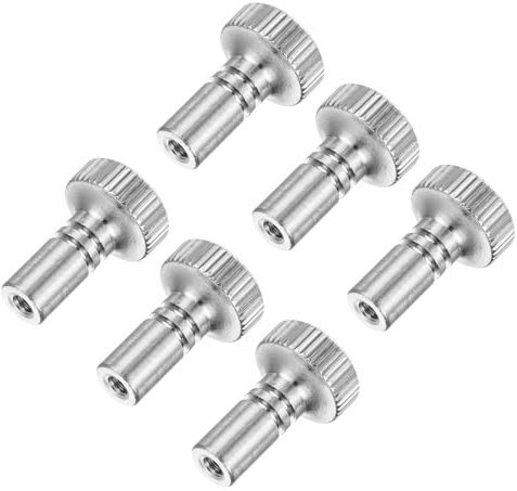QUARKZMAN 6Pcs Pulsante Accensione/Spegnimento Lampada Sostituzione Interruttore Lampada Ottone Pulsante Lampada Estensione 19mm per Interruttore Presa Lampada, Argento