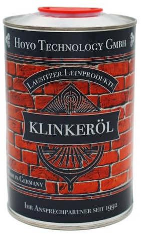 Klinkeröl 1 Liter in der Dose - Wasserabweisender Schutz für Innen und Außen - Natürliches Produkt ohne Lösungsmittel für alle Klinkerarten