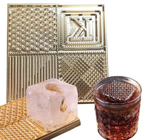 Stampi per ghiaccio personalizzati Whisky Vassoio per cubetti di ghiaccio personalizzato Stampo per cubetti di ghiaccio in rame Timbro di ghiaccio Marchio di ghiaccio Regali per barista