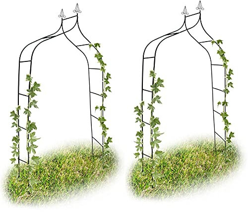 Arco da giardino in metallo per piante rampicanti, arco di rose, per matrimoni, padiglioni d'ingresso, resistente alle intemperie, decorazione per esterni, perfetto per celebrazioni, 140 x 260 x 38 cm