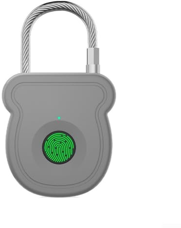 Intelligentes Fingerabdruck-Vorhängeschloss, biometrisches Smart-Schloss mit 20 Benutzerkapazität, Sicherheit für Fitnessstudio, Spind, Rucksack, Koffer, Schrank, Tür, Aufbewahrung (grau)