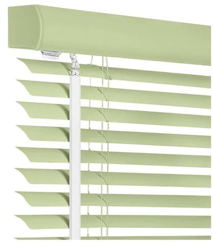 Veneziana in Alluminio Tende Oscurante 55 65 75 85 95 135 cm Bianco 25mm Persiane Veneziane privacy per Finestre, Montabile Senza Fori, abbagliamento, luce e sole(Green)