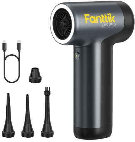 Fanttik B10 Pro Electric Air Duster, 110000RPM Brushless Motor, Compressed Air Duster, Mini Blower with One-tap Booster, 3 Gears Adjustable, Electric Duster for PC, Keyboard, Electronics (Grey)