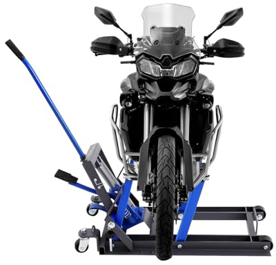 HongKKon Palo sollevatore per moto, 680 kg, idraulico, per moto, idraulico, altezza regolabile, ATV moto, supporto di montaggio per la riparazione di motociclette