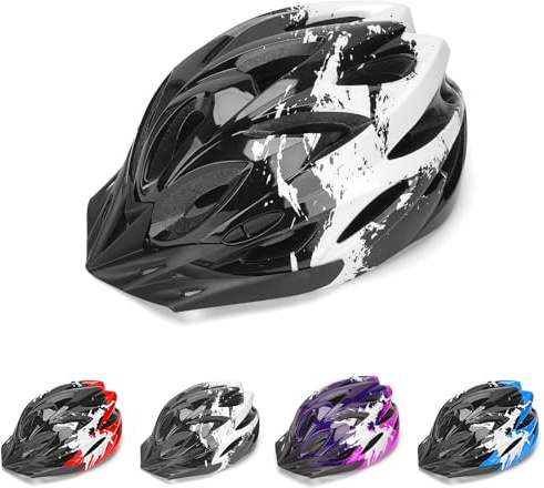 DmTown Fahrradhelm Kinder, Verstellbarer Fahrradhelm für Jungen und Mädchen im Alter von 3-14 Jahren, Multisport-Kinderhelm für Fahrrad,Skaten,Radfahren, Kinder Fahrradhelm 50–58 cm (Weiß)