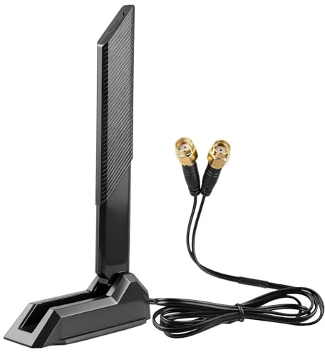 Antenna WiFi 6E 12dBi a 3 bande per router scheda madre da gioco ASUS ROG/Maximus/GIGABYTE/MSI 2.4GHz 5GHz 6GHz base magnetica pieghevole Omni Antenna per Wi-Fi 6/6E AX AXE Router PC Bluetooth