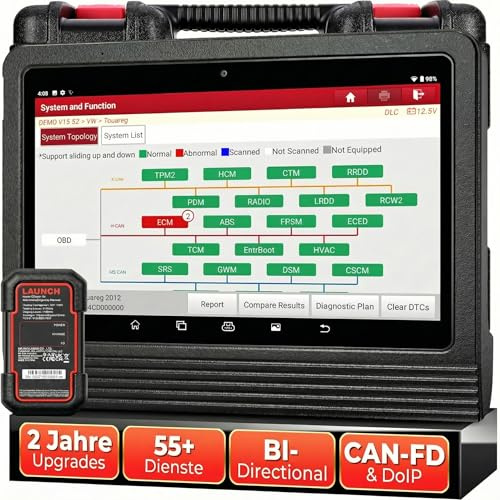 LAUNCH X431 PRO3 V+ PRO 5.0 OBD2 Diagnosegerät Professionelle ECU Codierung | OE-Level Bidirektionaler Diagnosegerät Auto, Alle-Systeme Scanner, Topologie Map, 55+ Service, CANFD&DOIP, FCA,2 Jahre Update