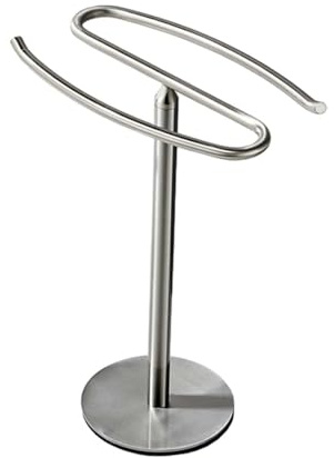 SUIOPPYUW Toallero de Mano, Soporte para Toallas, Soporte para Relojes, Moderno de Acero Inoxidable, Barra organizadora con Ahorro Espacio para baños, Independiente, Mano con Base Redonda