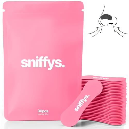 Sniffys Nasenpflaster - Nasenstrips Anti Schnarch Unterstützung - Nose Strips Komfort Halt - 30 Stück - Pink