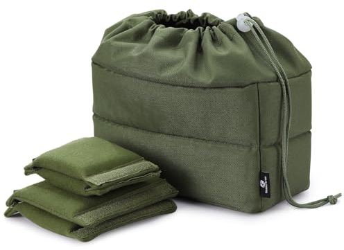Koolertron Padded DSLR Camera Insert Shockproof Camera Bag Insert Camera Partition Protective Bag Compatible with Sony Nikon DSLR Shot Or Flash Light | Fits Sony Nikon DSLRs & flash, adjustable Velcro dividers, drawstring, anti-static, 27x16x12cm for travel & daily use