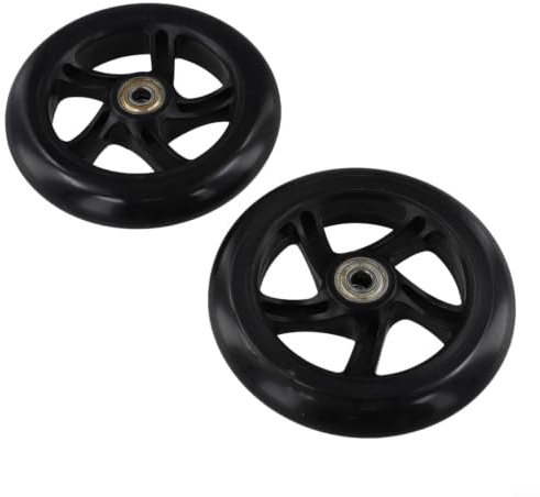 Rueda silenciosa de repuesto para patineta, 125 mm, 145 mm, 180 mm, 200 mm, rueda de poliuretano con rodamientos para monopatín, carro, carrito de compras, cubo católico de 8 mm (125 mm x 24 mm, negro
