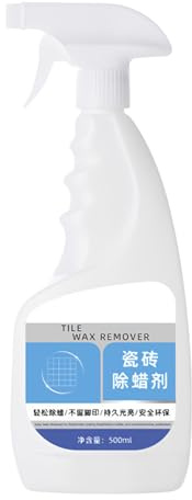 Tile Cleaner Spray - 500ML Wax Remover Solution, Bathroom Tile Grout Cleaner, Wall Counter Kitchen Use, Toilet Glass Hardwood Sink Tub, Stain Removal Home Cleaning, Multi- Cleaning Solution