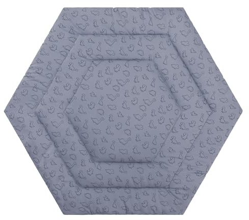 Fillikid Einlage Laufstall 6-Eckig Exklusiv | Krabbeldecke Laufgitter 120 cm | Schutzeinlage Weich Gepolstert | Spieldecke Waschbar | Material 100% Baumwolle | Füllung 100% Polyester