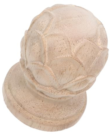 Artibetter Remate de Madera Tallado Diseño de Piña, 4x6 Cm, Estilo Europeo para Barras de Cortina y Postes de Cama, Decoración Artesanal Hogar, Accesorio Decorativo Versátil