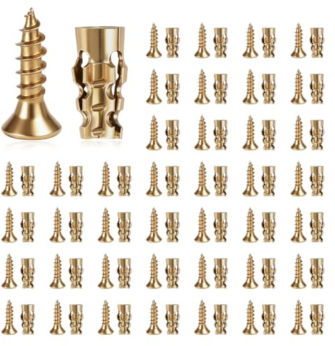 100 Pcs Tornillo Expansión Bisagra Reparación Kit Armario, Ancla Restauración Rosca Desgastada Para Fijación Puerta, Aplicación Madera Azulejo Piedra Concreto