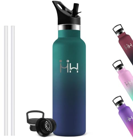 Grsta Borraccia Termica 750ml, Senza BPA, con Cannuccia, per Palestra | Bottiglia Termica Senza Perdite, Borracce Acciaio Inox, Doble Aislamiento, Borraccia per Viaggio, Ufficio, Outdoor