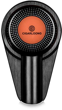 CIGARLOONG Zigarren-Aschenbecher mit Rille für Terrasse/Außen- / Innenbereich schwarz