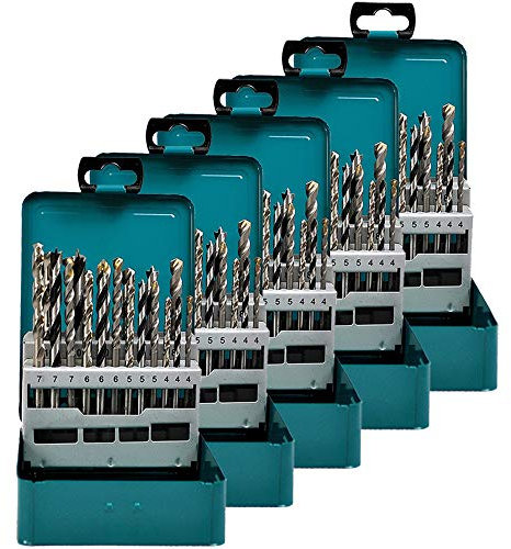 Makita D-47173 Mixed Drill Bit Set 18 Piece in Metal Box Pack of 5