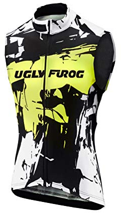 UGLY FROG® Cycling Vest Herren Fahrradtrikot,MTB Outdoor Männer Ärmellos Radtrikot Jersey/Fahrradbekleidung, Schnell Rocknend Fahrradkleidung Für Rennrad,Radsport DEHerMJ01