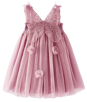 Miipat Klänning, bebisflicka, tyllklänning, fjäril, ärmlös, ungt barn, prinsessa, tutu, blomma, bröllop, födelsedagsfest, 6 månader–6 år, 12-18 mois