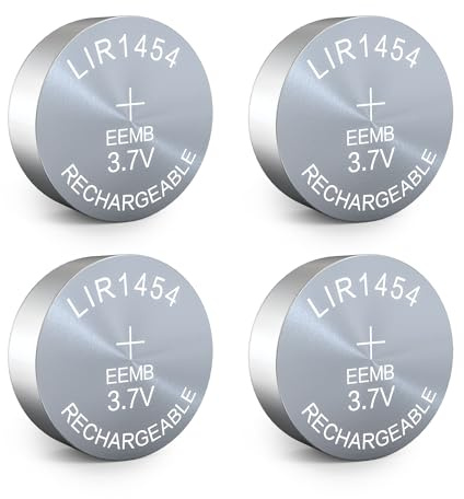 EEMB 4PACK LIR1454 wiederaufladbare Batterie 3.7V Lithium-Ionen Knopf Batterien Münzzelle Batterie für Kopfhörer Wearable Gerät Uhr