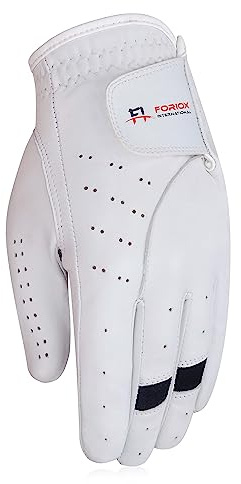 Foriox International Allwetter-Golfhandschuhe für Herren, Rechts- und Linkshänder, für Golfer, bequeme Passform, tolles und rutschfestes Leder, flexibles Golfen