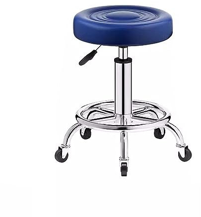 JMDNTQ Bürohocker mit Rollen, Rollhocker Hohenverstellbar, Arbeitshocker mit Gepolsterter, Barhocker Extra Hoch, um 360 ° Drehbar, Ergonomischer Sitzhocker, für Büro Salon Massage Spa