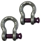 2 x Lifting Shackle WLL 2 Ton Galvanised Screw Pin Tested Alloy Bow Shackle