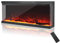 MachenFlame 40 Camino elettrico a 3 lati, inserto panoramico in vetro per montaggio a parete con fiamma a 9 colori, riscaldatore a camino indipendente, 900 W/1800 W, Nero