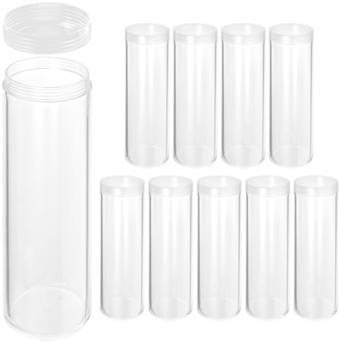 Operitacx 10St Münze Viertelhalter münzrollen münzsammelmappe Münzhalter für einen halben Münztuben ganzes Volumen Veranstalter Aufbewahrungskiste Container Transparentes Rohr Plastik