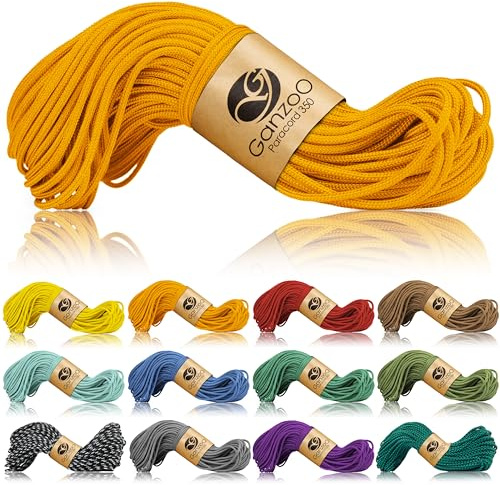 Ganzoo Paracord 350 Seil, Nylon Polyester, 2,5mm, Typ 1, 30m Outdoor Schnur, Allzweckseil, Takelung für Armband, Hundehalsband, Hundeleine Knüpfen, Camping Survival