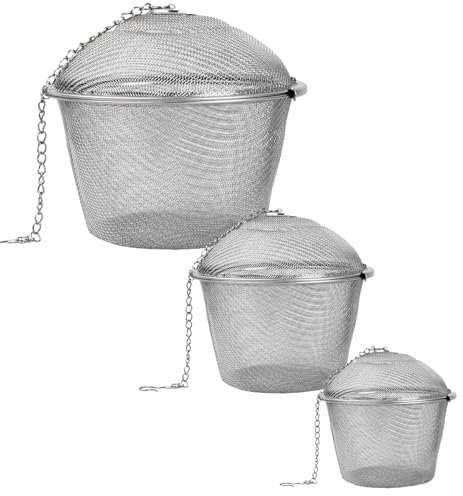 Elitecran 3 Pcs Ultrasonic Cleaner Basket, Fine Mesh Stainless Steel Parts Cleaning Basket, Parts Jewelry Steam Cleaning Baskets, Tea Filters Loose Leaf Infuser Strainers for Cleaning Jewelry