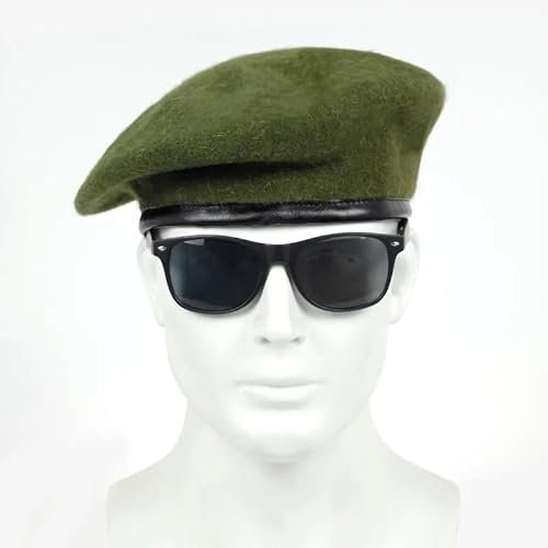 JZTDYPP Schiebermütze Herren Zehnfarbige Einfarbige Baskenmütze, Lässige Mütze, Warme Herbst- Und Wintermütze, Hip-Hop-Mütze, Warm Im Freien, Armeegrün, Einheitsgröße