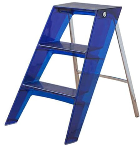 Home Klar Acryl Tritthocker Garten 3 Schritt Trittleiter Faltbar in Spalte Ecke Zu Setzen H24.8 x L17.3 x W20.5 rutschfeste Breitere Pedal Kommerziellen Tritthocker Klappbar