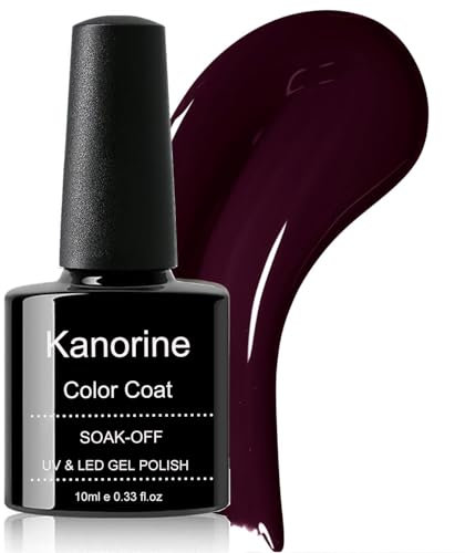 KANORINE Gel Polish Soak-Off UV/LED Colour Gel Nail Polish Color Coat ，Dark-Night,Red Range,Gel Nail Varnish Nail Art Manicure TYPE 10ml Salon & Home Use - Long Lasting & Easy to Apply