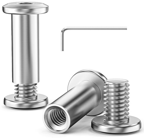 Dayalo 10 stycken M5 x 16 mm anslutningsskruvar, möbelskruvar, skåpkontakter, hylsskruvar, rostfritt stål A2 V2A, med sexkantsnyckel för möbler, skåp, träbräda