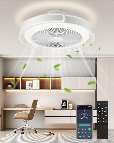 Ventilatore da soffitto con luce,lampada da soffitto con ventilatore e telecomando,3 temperature di colore e 6 velocità,plafoniera a LED con ventilatore,silenzioso per soggiorno e camera da letto