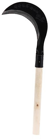 iplusmile Guadaña De Mano para Jardinería Cuchilla De Acero Al Manganeso Mango Herramienta De Deshierbe para Césped