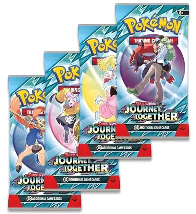 Pokemon TCG Scarlet & Violet Journey Together Booster Packs x4 | Each contains 10 Pokémon Cards | Perfect for fans of Pokemon Journey Together Booster Box