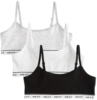 NEXT Mädchen 3er-Pack verkürzte Trägertops Grau/Schwarz/Weiß Numeric_134-numeric_140