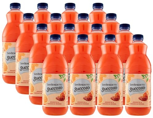 Succoso ARANCIA ROSSA gusto di Arancia e Arancia Rossa, Formato Batik, Succo di Frutta 1,5L (2025) [BOX con 12 Bottiglie]