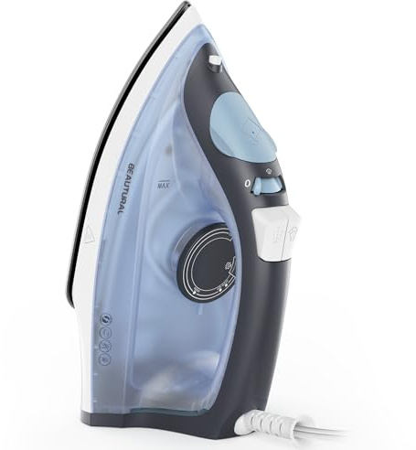 BEAUTURAL Steam Iron, Non-Stick Soleplate, Anti-Drip & Anti-Calcium | 1740W, Spray Mist, 200ML Water Tank, Easy Temperature Control, Light Weight, Burst of Steam, Self-Cleaning, Blue