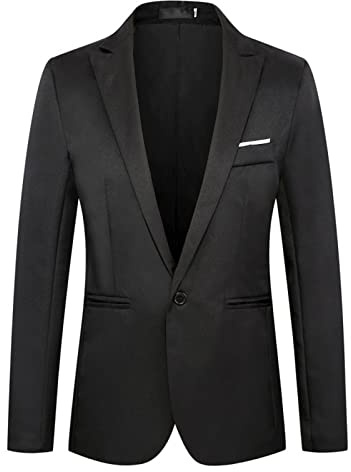 Chaquetas softshell para hombre negro traje de hombre Slim Fit One Button sólido chaqueta trajes de negocios boda trajes de regreso a casa para hombres U barco abrigo