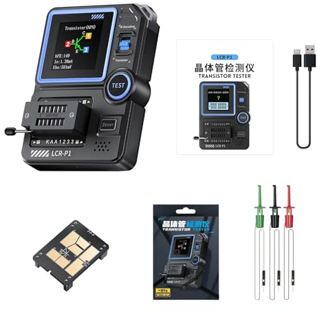 Testatore di Componenti, Tester Intelligente Per Transistor E Condensatore, Rilevatore Automatico Multifunzione per Condensatori Diodi Resistenze Induttanze