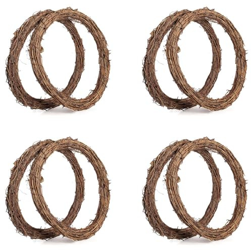 Uikdjgu 8PCS 14 Inch Grapevine Wreaths Wreath Rattan Wreath Garland for DIY Christmas Craft or Wedding Decors