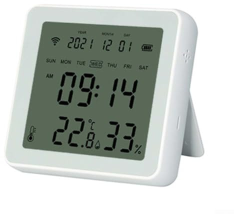 Thermomètre hygromètre Wi-Fi intelligent pour ZIGBEE 3.0 Moniteur numérique de température et d'humidité avec commutation d'unité, compatible avec Alexa Voice