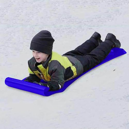 Schlitten Rutscher Poporutscher mit Griff, Roll Up Snowboard Mat, Snow Sled, Rutschteller robuster Schneerutscher Rutscher Schneeschaufel Schneeteller für Erwachsene und Kinder (Blau)