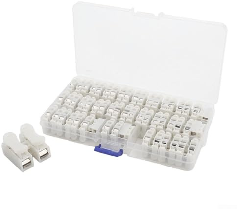 YobiLife CH-2 Draht-Pressklemmenblöcke, 220 V, 6 A, kein Löten, Schnellverbinder für 2P-Kabel, elektrische Verzweigung und parallele Installationsprojekte, 55 Stück