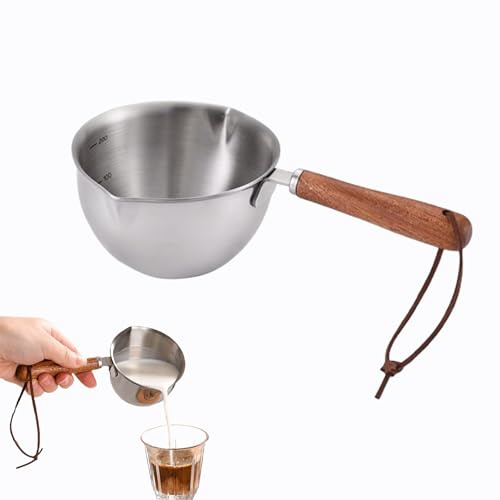 Petite Casserole à Sauce, Mini En Acier Inoxydable Casserole Chauffe-Lait, Lait Sauce Antiadhésive Pan, Pour Le Lait, Les Sauces, Le Café(300Ml)